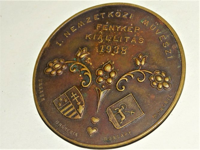 -MEDAILLE BRONZE 1938 TATATOVAROS HUNGARY I.NEMZETKOZI MUVESZI FENYKEP KIALLITAS
