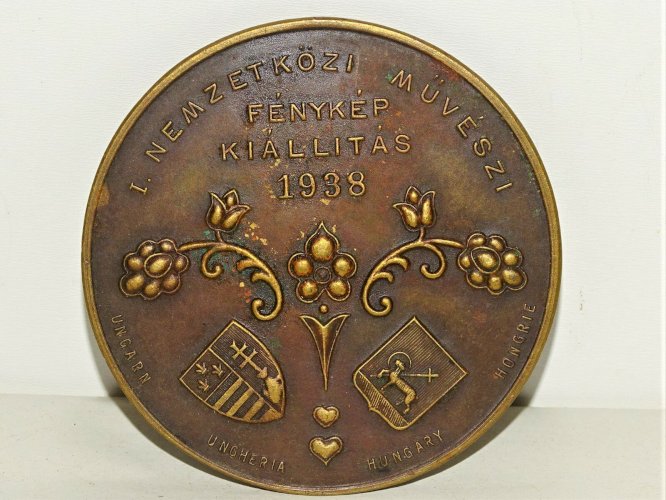 -MEDAILLE BRONZE 1938 TATATOVAROS HUNGARY I.NEMZETKOZI MUVESZI FENYKEP KIALLITAS