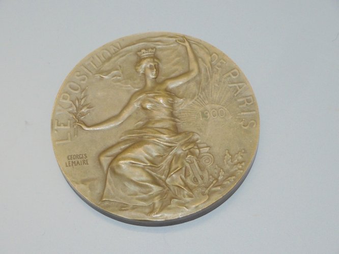 -MEDAILLE BRONZE EXPOSITION PARIS 1900 Graveur Georges LEMAIRE attribuée     D
