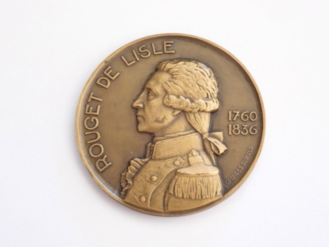 -MEDAILLE BRONZE ROUGET de LISLE  1769/1836  Georges GUIRAUD Marseillaise  D