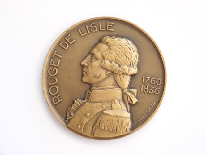 -MEDAILLE BRONZE ROUGET de LISLE  1769/1836  Georges GUIRAUD Marseillaise  D
