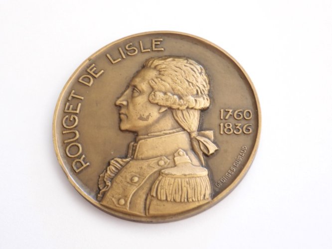 -MEDAILLE BRONZE ROUGET de LISLE  1769/1836  Georges GUIRAUD Marseillaise  D