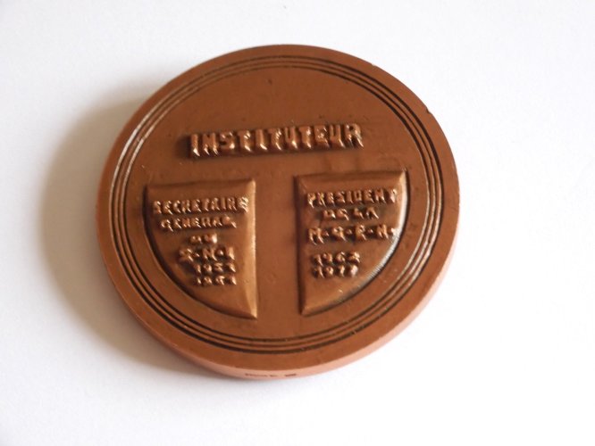 -MEDAILLE CUIVRE 1979 DENIS FORESTIER INSTITUTEUR 1911/78 graveur COLLAMARINI  D