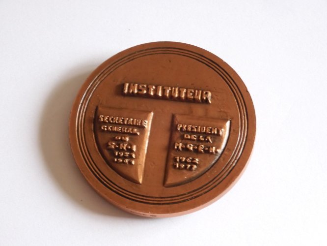 -MEDAILLE CUIVRE 1979 DENIS FORESTIER INSTITUTEUR 1911/78 graveur COLLAMARINI  D