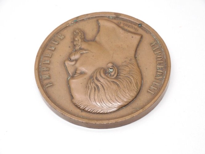 -MEDAILLE CUIVRE NAPOLEON III EMPEREUR Graveur CAQUE F ANGOULEME 1861   D