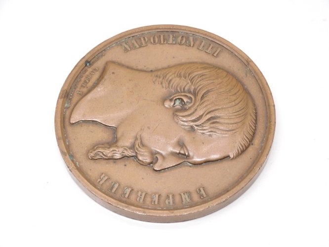 -MEDAILLE CUIVRE NAPOLEON III EMPEREUR Graveur CAQUE F ANGOULEME 1861   D
