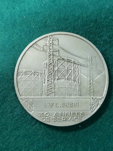 MEDAILLE DE TABLE EN BRONZE ARGENTE EDF ET GAZ DE FRANCE HENRI DROPSY N° 100