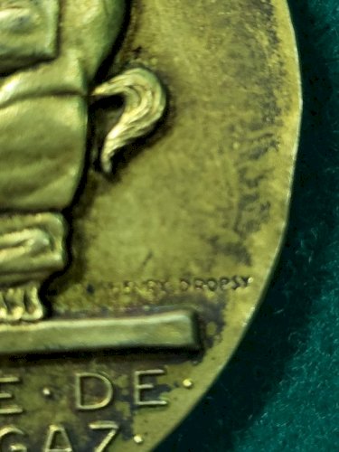 MEDAILLE DE TABLE EN BRONZE DORE EDF ET GAZ DE FRANCE HENRI DROPSY N° 101