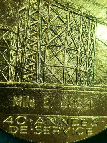 MEDAILLE DE TABLE EN BRONZE DORE EDF  ET GAZ DE FRANCE  HENRI DROPSY N° 99