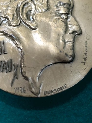 MEDAILLE DE TABLE EN BRONZE PAUL DELVAUX 1976 N° 95