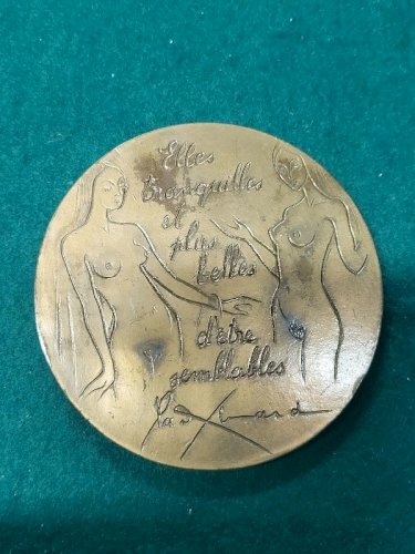 MEDAILLE DE TABLE EN BRONZE PAUL DELVAUX 1976 N° 95