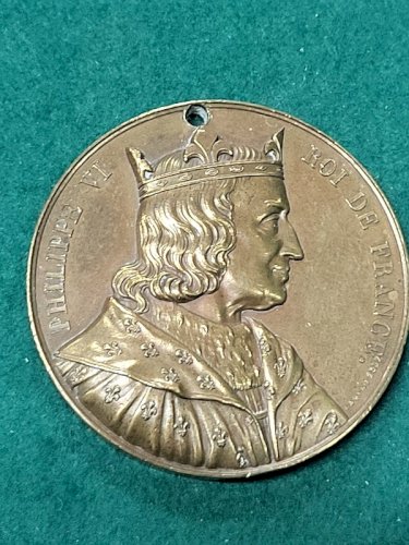 MEDAILLE DE TABLE EN BRONZE PHILIPPE VI ROI DE FRANCE N°149