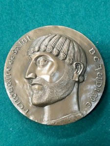 TABLE MEDAL IN BRONZE RELIQUARY OF SAINT BEAUDIME N° 109