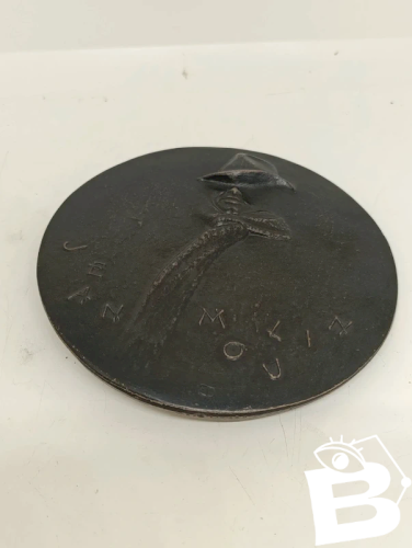 Médaille en bronze  Jean Moulin Et mourir sans parler par Émile rousseau