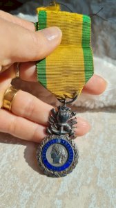 French Republic medal 1870 value and discipline black thread