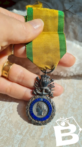 Médaille république française 1870 valeur et discipline fil noir