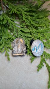 Rare antique religious medals - belt brooches