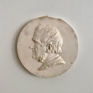 Médaillon en plâtre par A. Bérard bas-relief homme début XIXe M3743