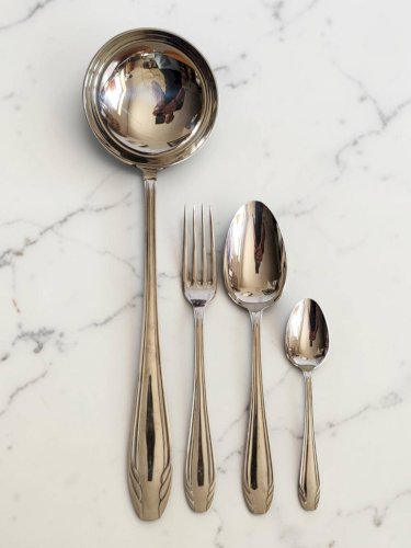 Ménagère Art déco en inox 37 pièces