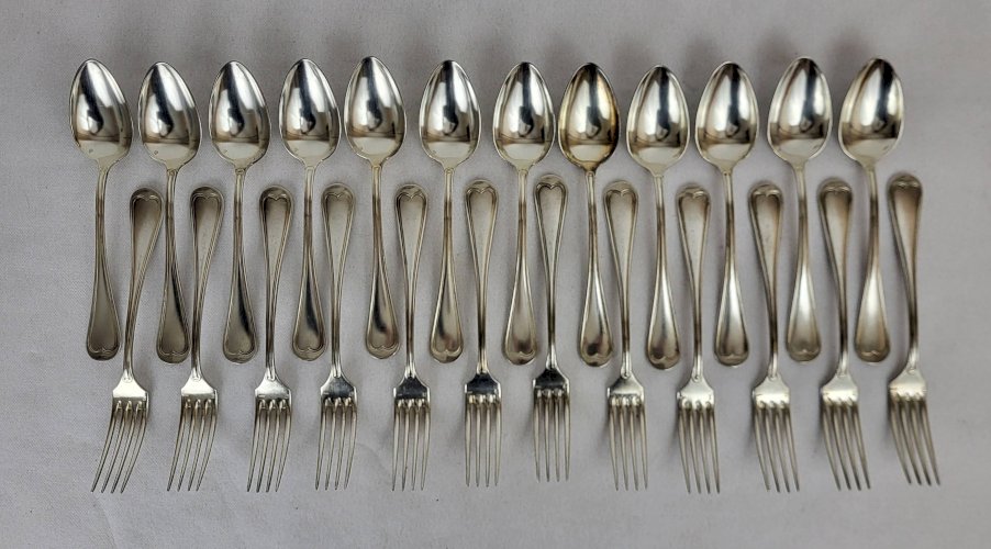 Ménagère / Service 24 couverts en métal argenté Apollo