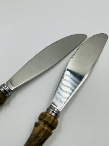 Ménagère vintage 22 pièces manches style bois