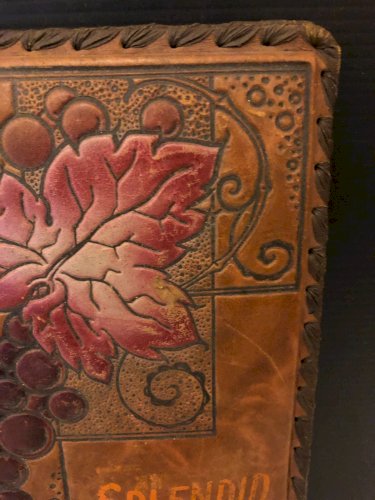 menu carte des vins cuir Spendid bar Charleroi Art nouveau Champagne Massé