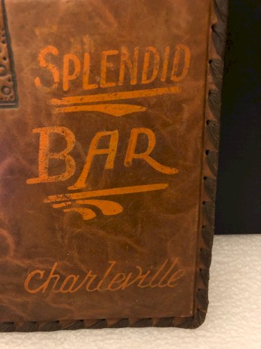 menu carte des vins cuir Spendid bar Charleroi Art nouveau Champagne Massé