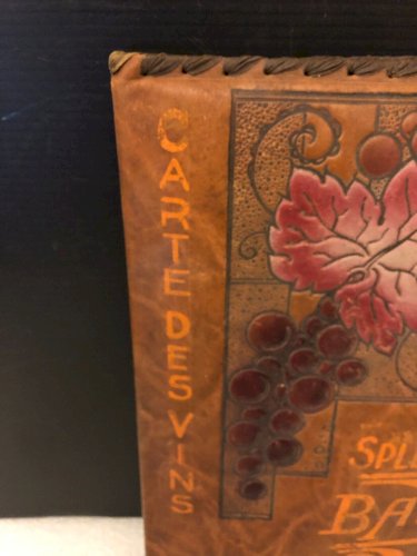 menu carte des vins cuir Spendid bar Charleroi Art nouveau Champagne Massé