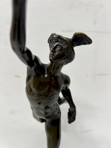 " Mercure " Groupe en bronze a patine brune par Jean de Bologne . XIX siècle