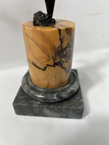 " Mercure " Groupe en bronze a patine brune par Jean de Bologne . XIX siècle