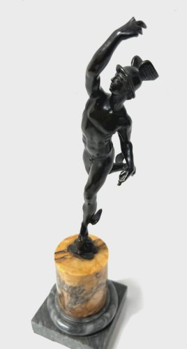 " Mercure " Groupe en bronze a patine brune par Jean de Bologne . XIX siècle