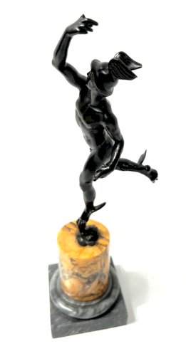 " Mercure " Groupe en bronze a patine brune par Jean de Bologne . XIX siècle