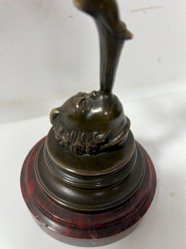 " Mercure " Groupe en bronze a patine brune par Jean de Bologne . XIX siècle