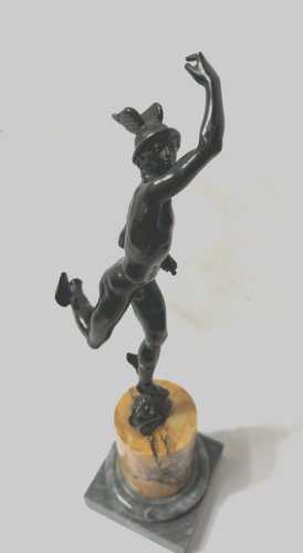 " Mercure " Groupe en bronze a patine brune par Jean de Bologne . XIX siècle