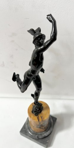 " Mercure " Groupe en bronze a patine brune par Jean de Bologne . XIX siècle