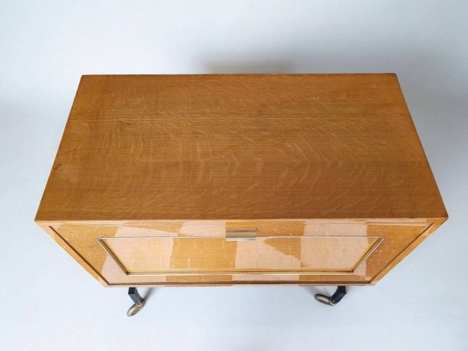 Meuble bar rangement bas sur roulettes années 60