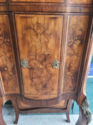 MEUBLE CABINET EN MARQUETERIE 2 PORTES 1 TIROIR