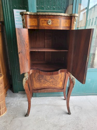 MEUBLE CABINET EN MARQUETERIE 2 PORTES 1 TIROIR