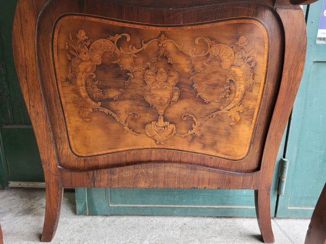 MEUBLE CABINET EN MARQUETERIE 2 PORTES 1 TIROIR