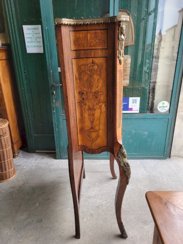 MEUBLE CABINET EN MARQUETERIE 2 PORTES 1 TIROIR