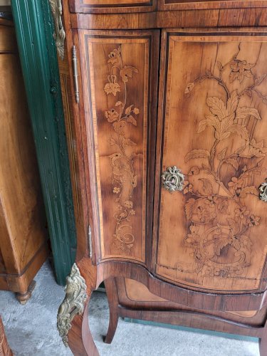 MEUBLE CABINET EN MARQUETERIE 2 PORTES 1 TIROIR
