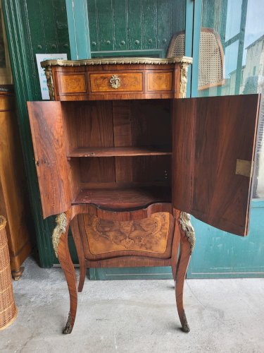 MEUBLE CABINET EN MARQUETERIE 2 PORTES 1 TIROIR