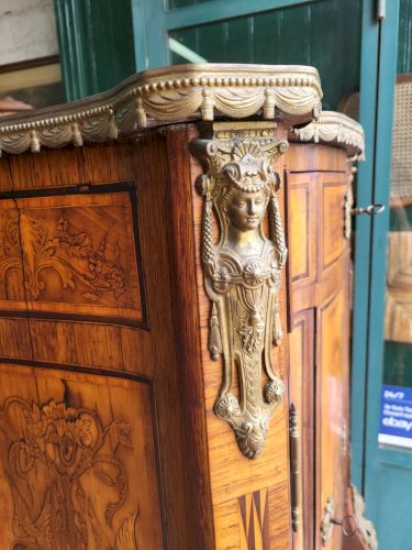 MEUBLE CABINET EN MARQUETERIE 2 PORTES 1 TIROIR