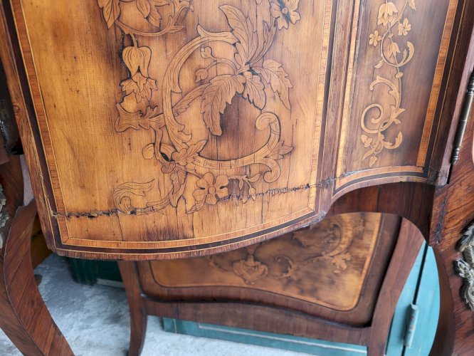 MEUBLE CABINET EN MARQUETERIE 2 PORTES 1 TIROIR