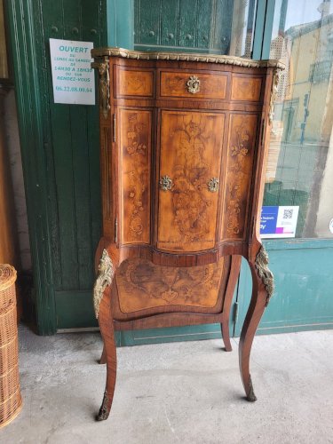 MEUBLE CABINET EN MARQUETERIE 2 PORTES 1 TIROIR