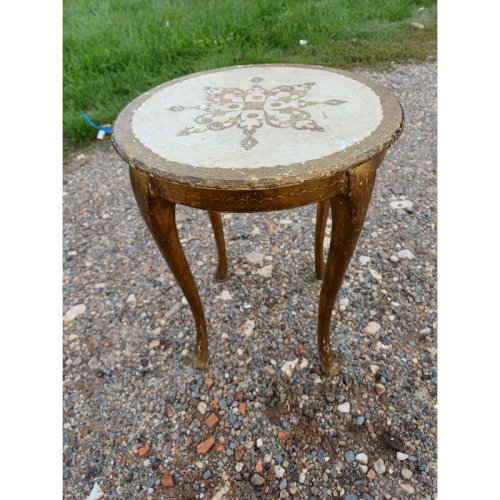 Meuble chevet Ventru en Bois doré + Tablette