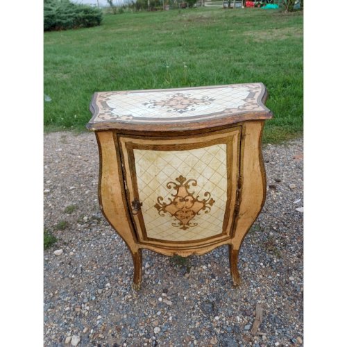 Meuble chevet Ventru en Bois doré + Tablette