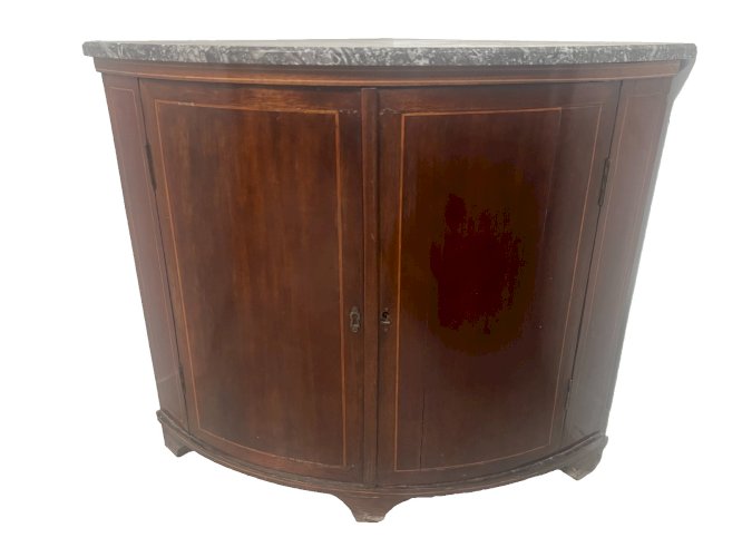 Meuble de coin en demi lune de style Louis XVI XIX Siècle
