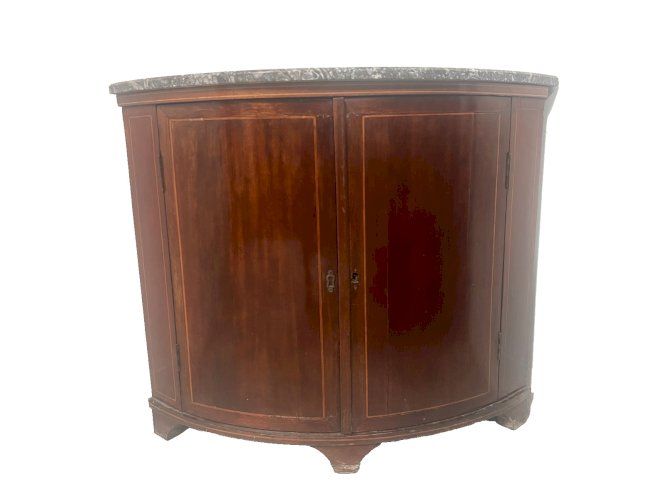 Meuble de coin en demi lune de style Louis XVI XIX Siècle