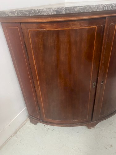Meuble de coin en demi lune de style Louis XVI XIX Siècle